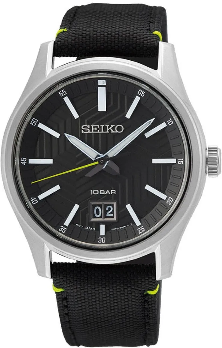 seiko-classic-analog-quarz-herrenuhr-silber-schwarz-edelstahl image 1
