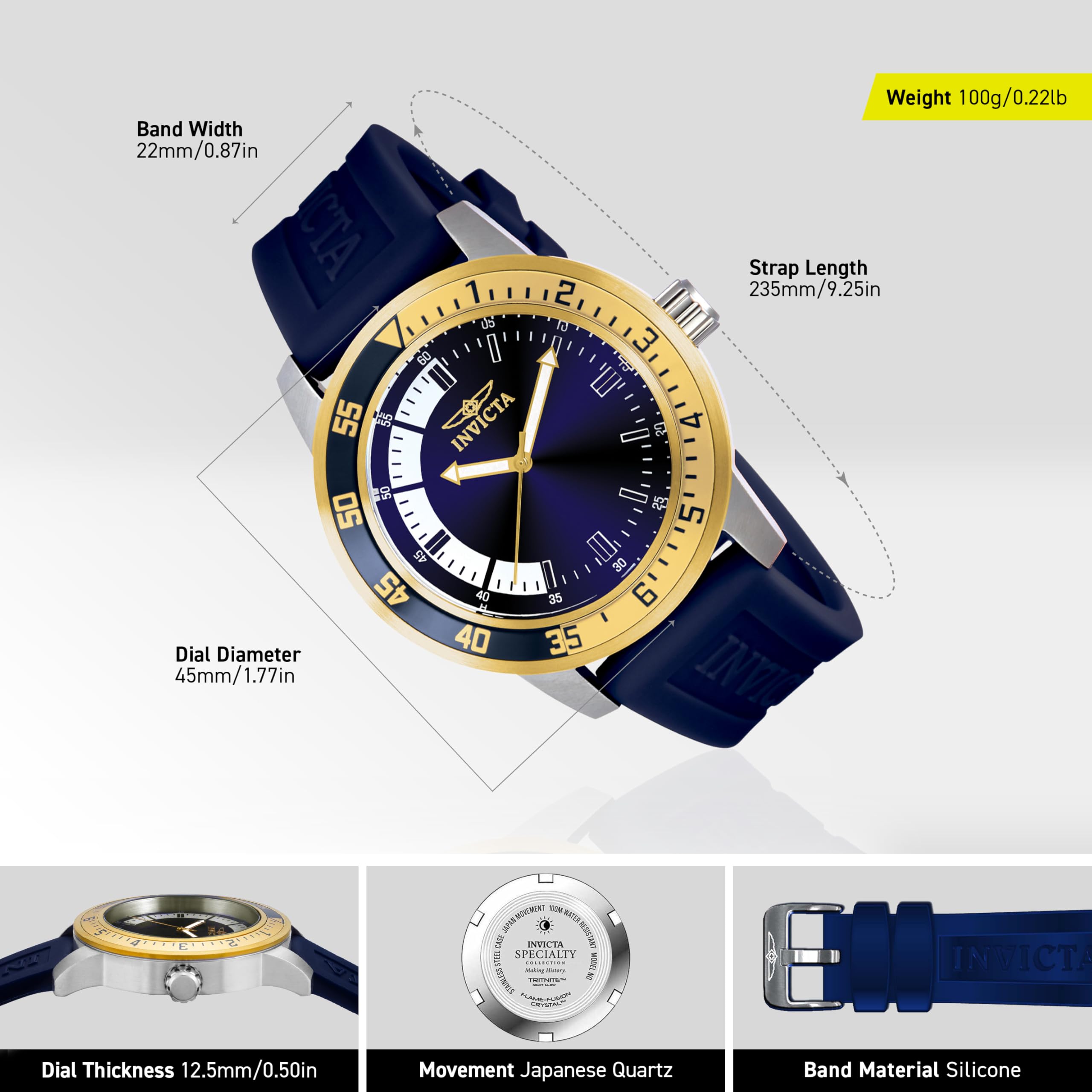 invicta-specialty-herren-quarzuhr-45mm-blau-gold-edelstahl image 3