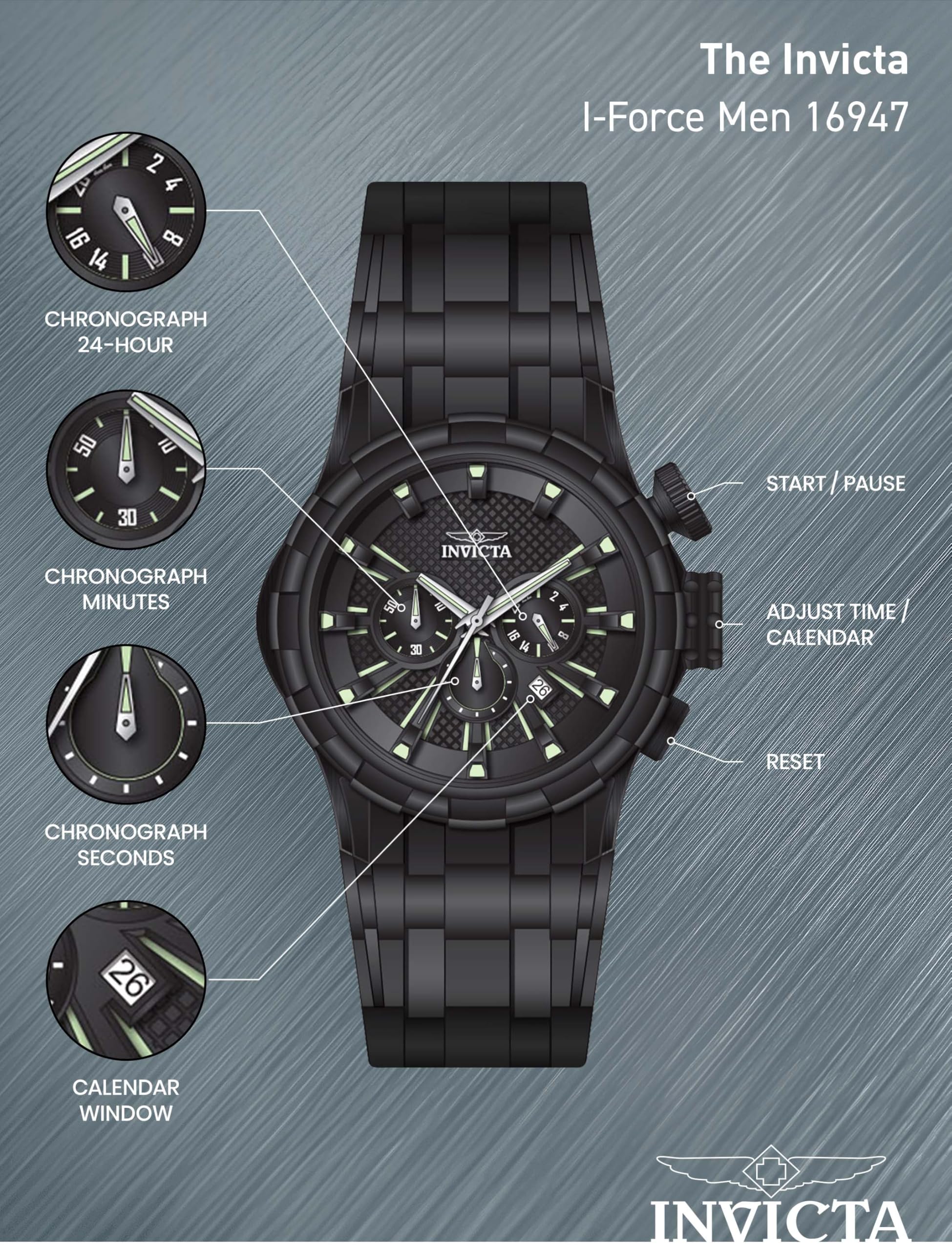 invicta-i-force-herrenuhr-quarz-schwarz-52mm image 5