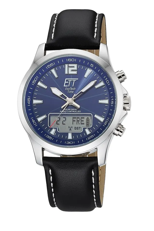 ett-solar-drive-funk-ega-11714-31l-herrenuhr-leder-blau image 1