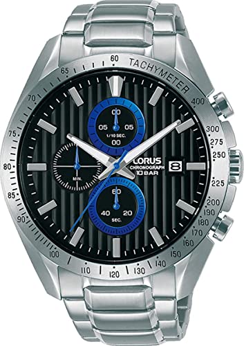 lorus-herrenuhren-analog-quarz-herrenuhr-schwarz-silber image 4