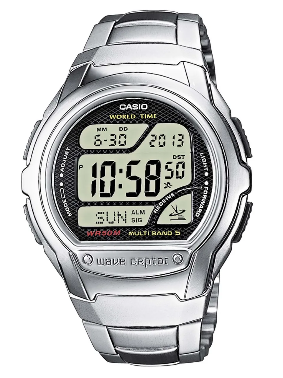 casio-wave-ceptor-wv-58de-1aveg-funkuhr-edelstahl-digital image 1