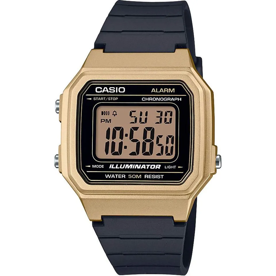 casio-w-217hm-herren-digitaluhr-gold-schwarz-resin image 1