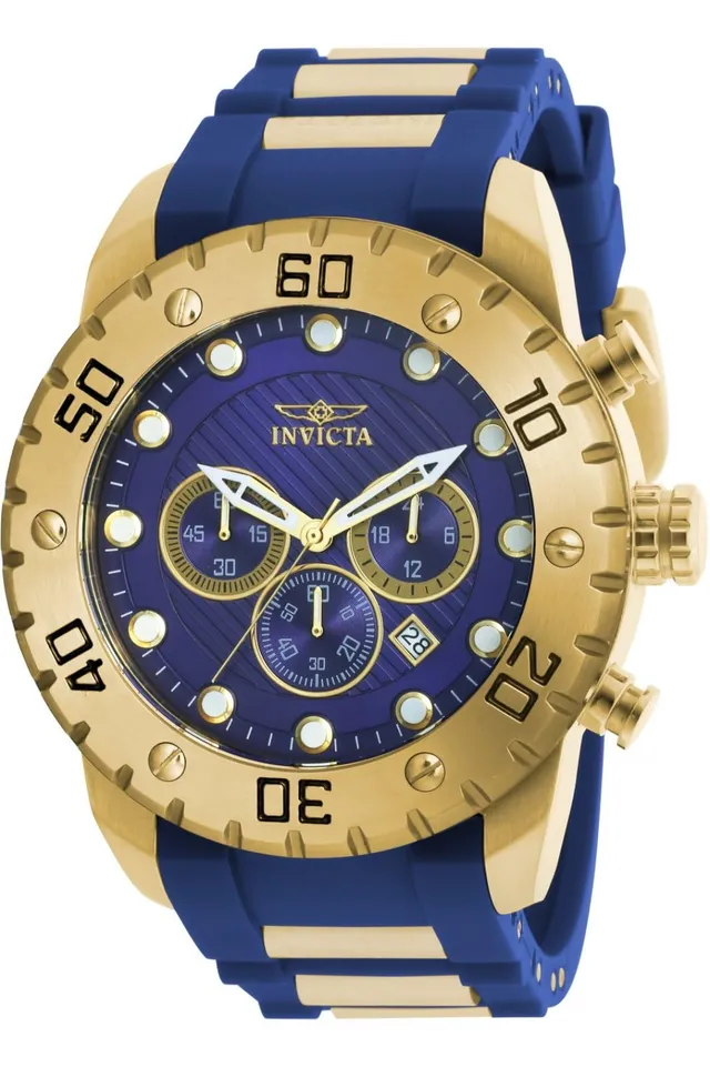 invicta-pro-diver-herrenuhr-50mm-gold-blau-quarz-taucheruhr image 1