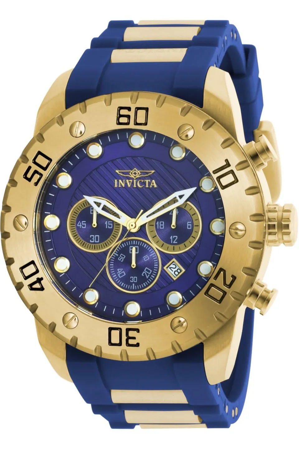 invicta-pro-diver-herrenuhr-50mm-gold-blau-quarz-taucheruhr image 1