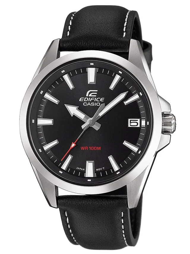 casio-edifice-efv-100l-1avuef-herrenuhr-leder-schwarz image 1