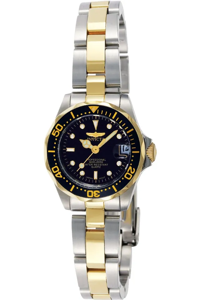 invicta-pro-diver-damenuhr-quarz-edelstahl-zweifarbig-schwarz image 1
