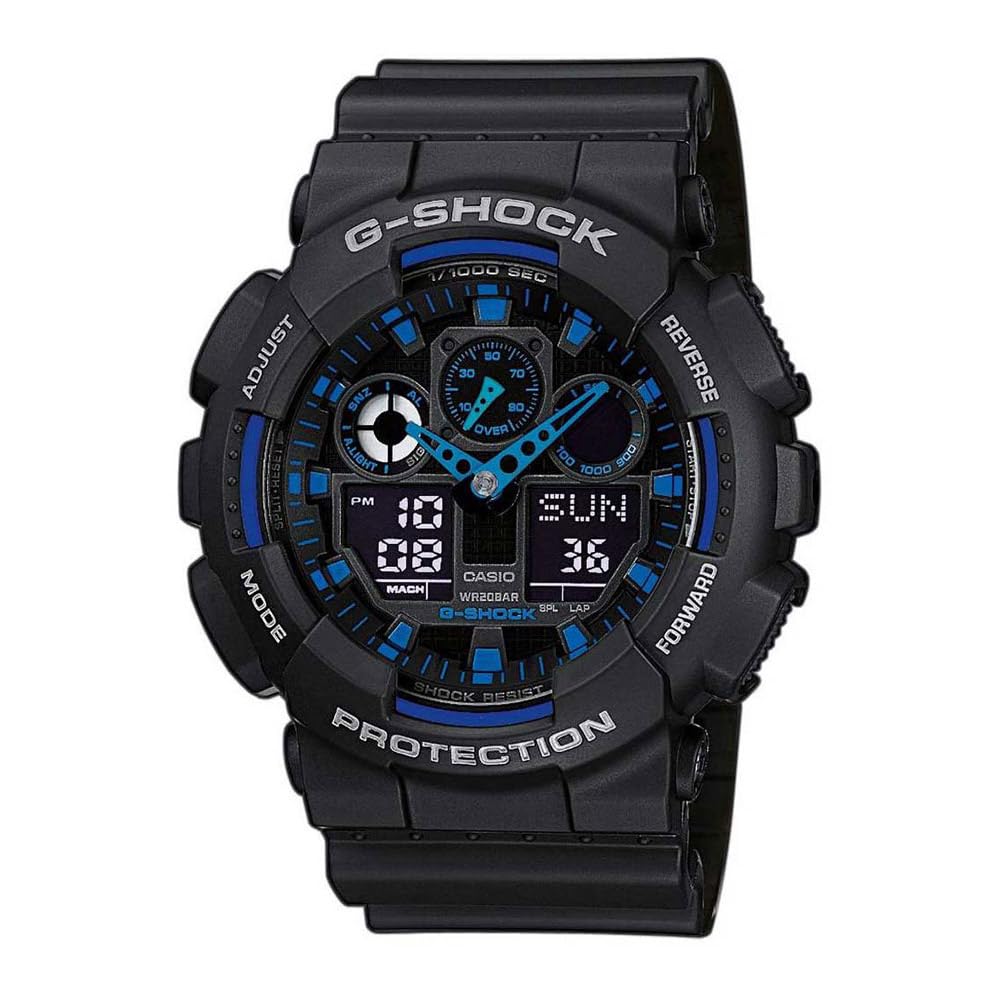 casio-g-shock-ga-100-herrenuhr-rot-schwarz-analog-digital image 3