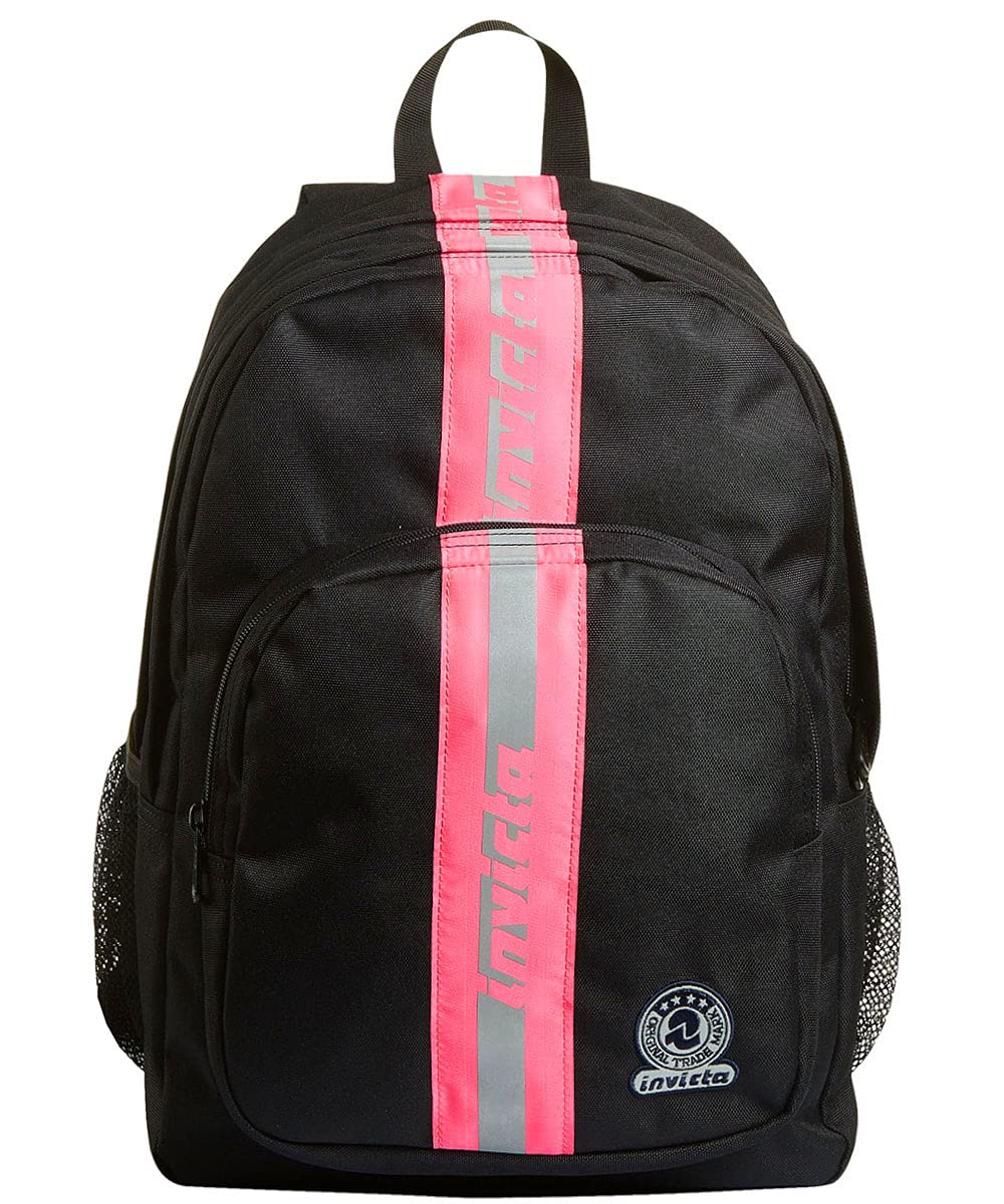 invicta-rucksack-schule-38l-schwarz-pink-reflektierend image 1