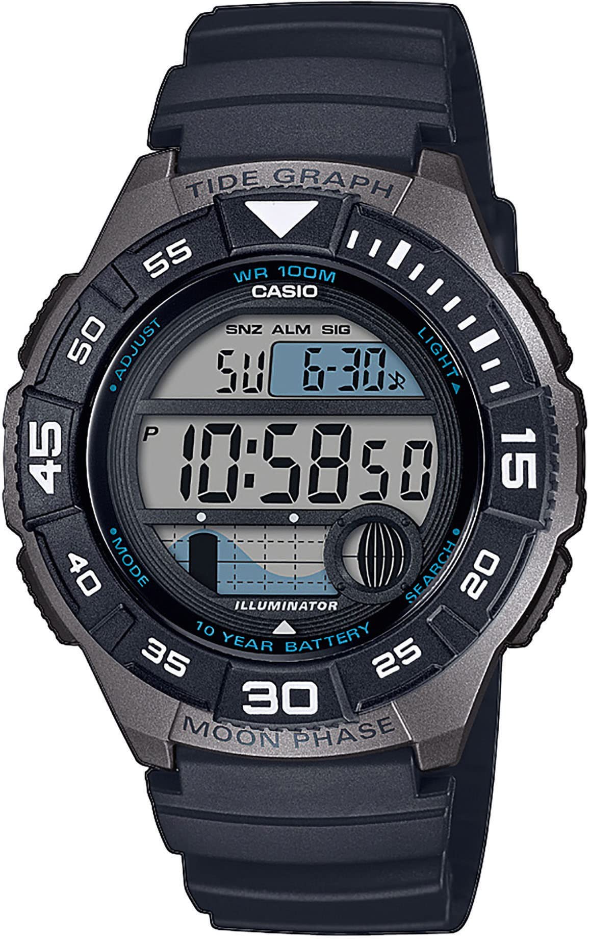 casio-digitaluhr-herren-schwarz-resin-10-bar-mondphase image 1