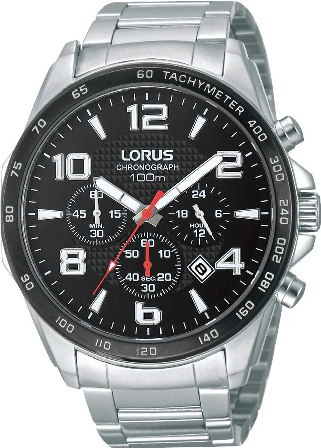 lorus-herrenuhr-rt351gx9-chronograph-gummi-silber-44mm image 1