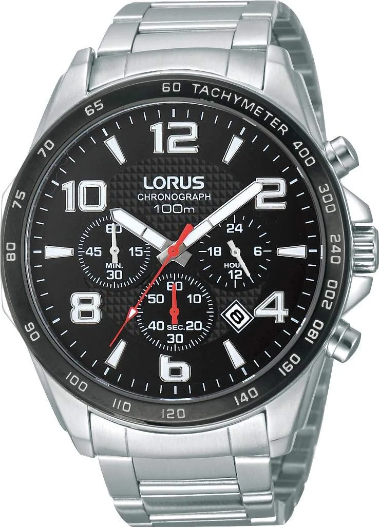 lorus-herrenuhr-rt351gx9-chronograph-gummi-silber-44mm image 1
