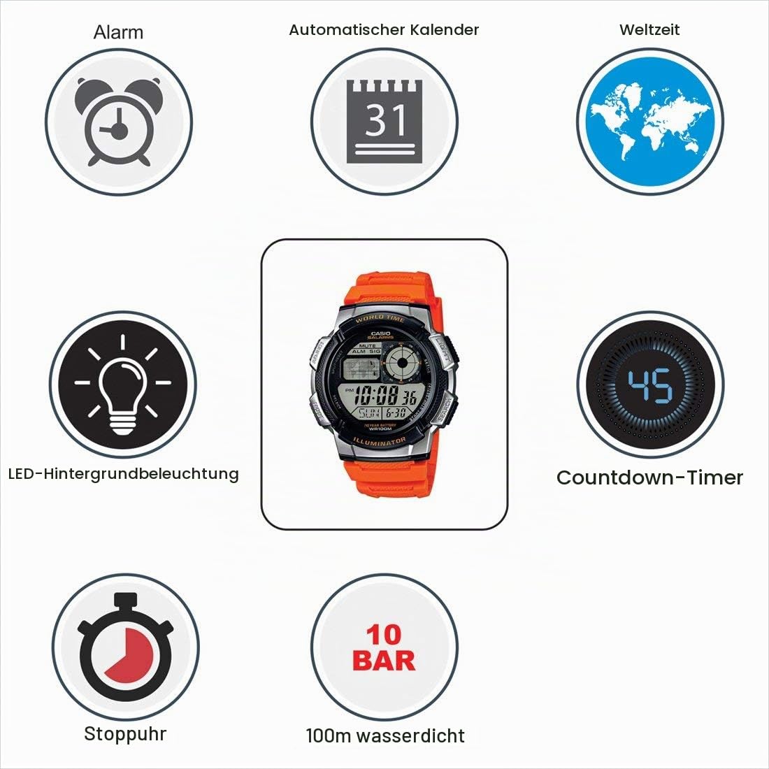 casio-ae-1000w-digitaluhr-rot-retro-quarz-herren image 6