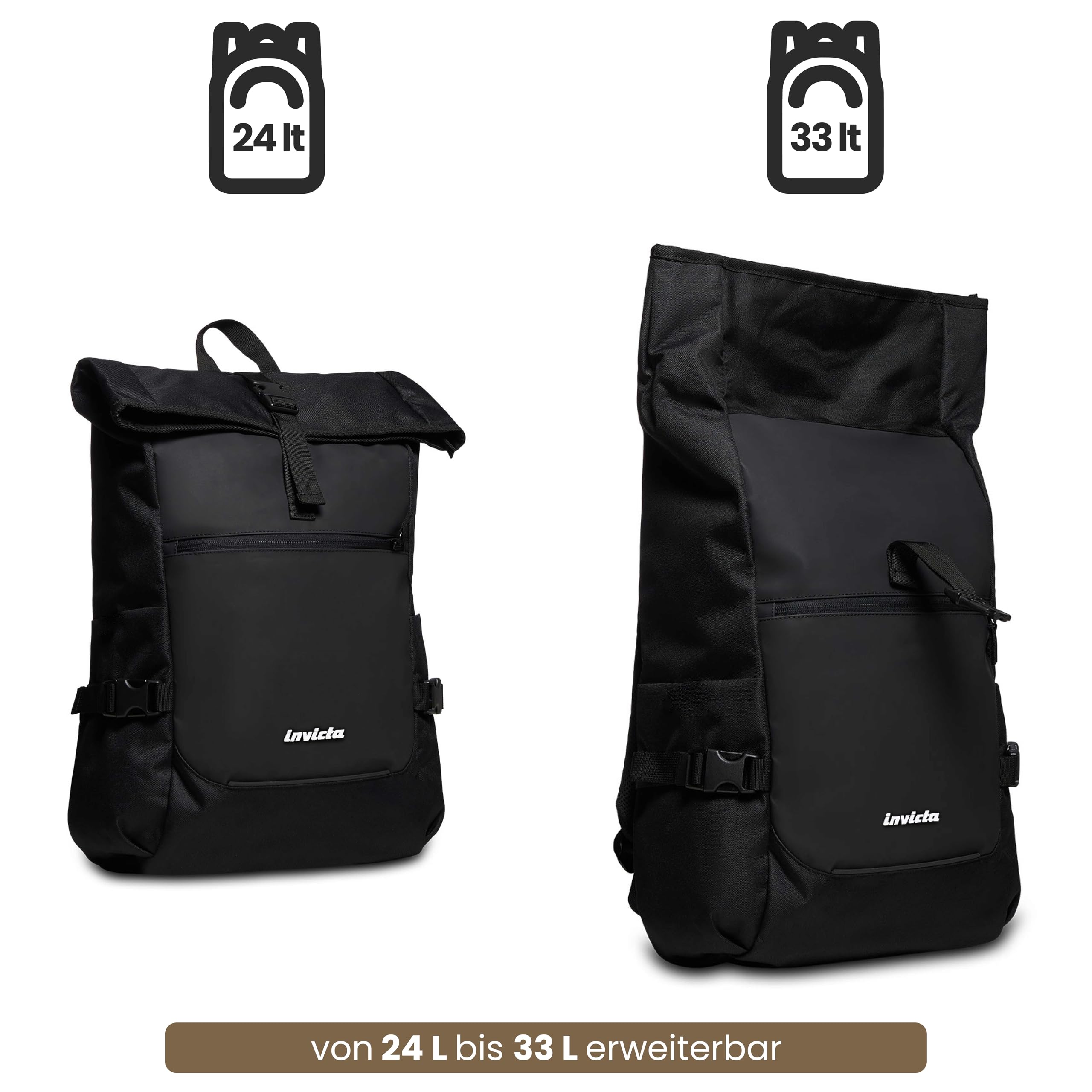 invicta-act-fold-rucksack-schwarz-23l-laptopfach-15-6 image 5
