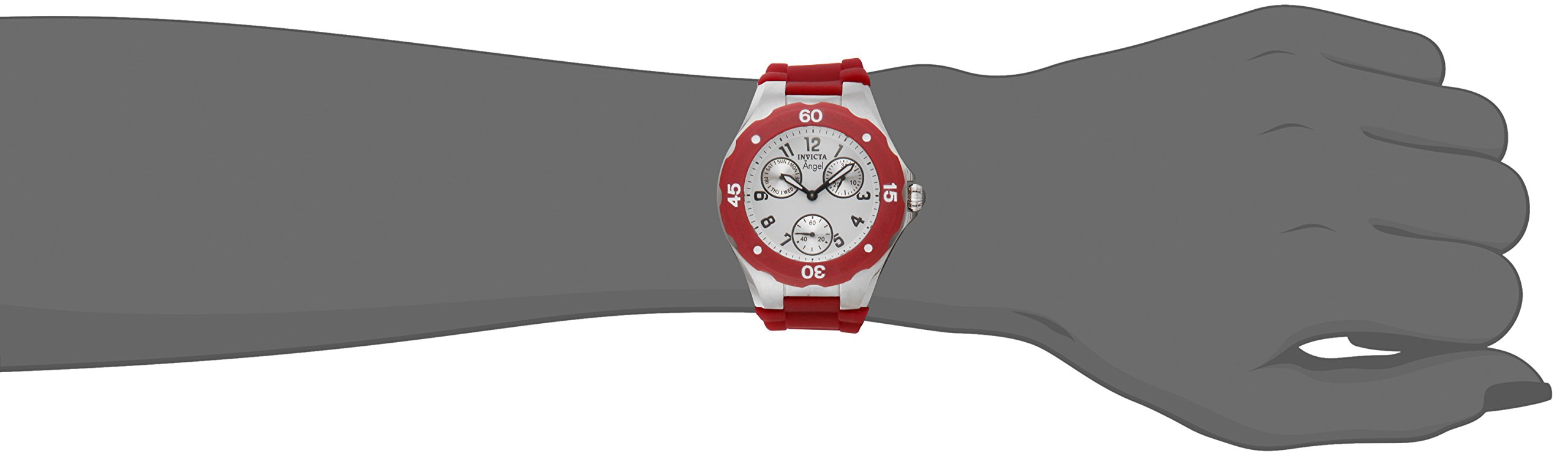 invicta-angel-damen-quarzuhr-38mm-silber-rot image 4