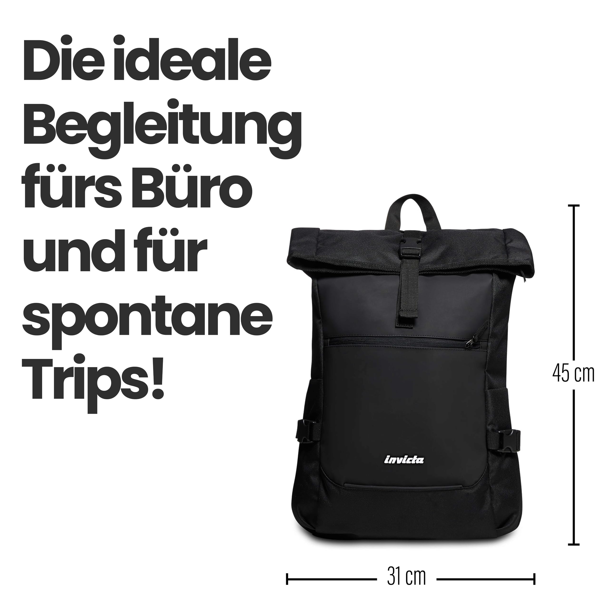 invicta-act-fold-rucksack-schwarz-23l-laptopfach-15-6 image 2