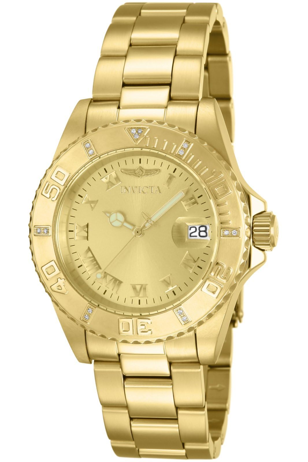 invicta-pro-diver-damenuhr-40mm-gold-quarz-taucheruhr image 1