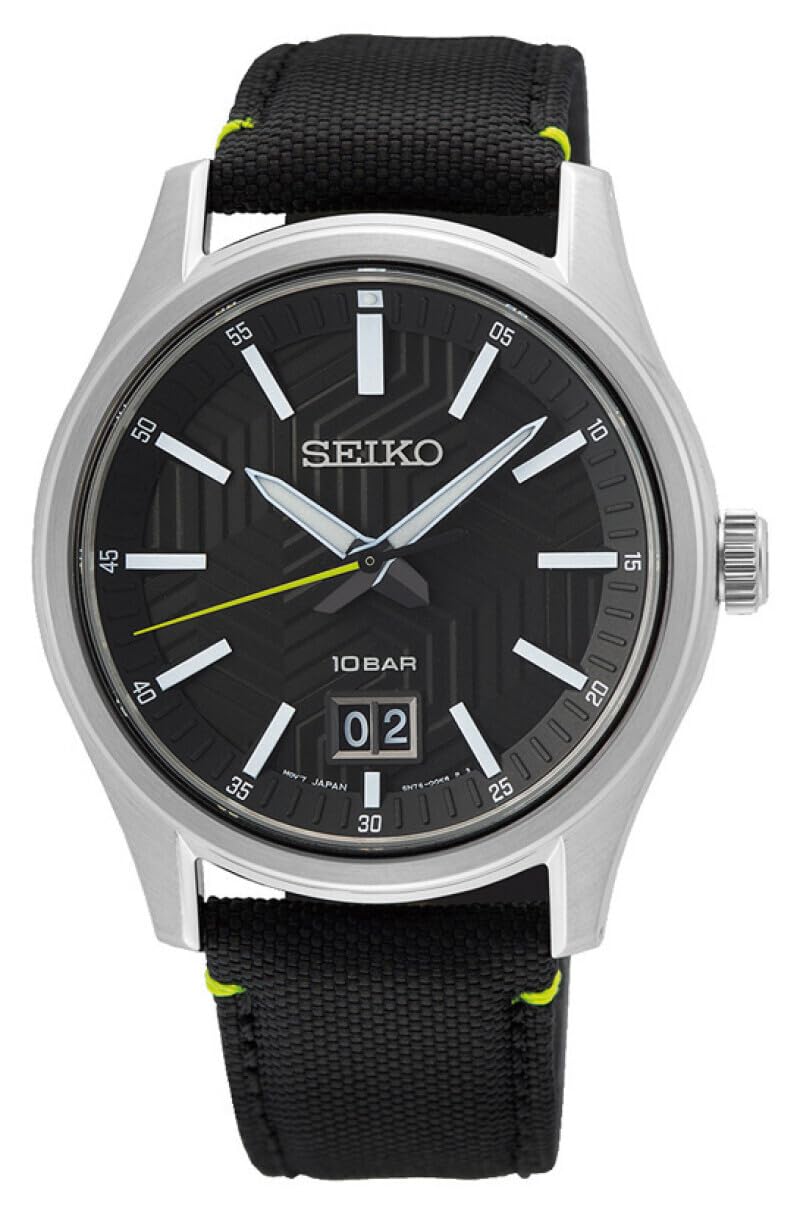 seiko-classic-analog-quarz-herrenuhr-silber-schwarz-edelstahl image 4