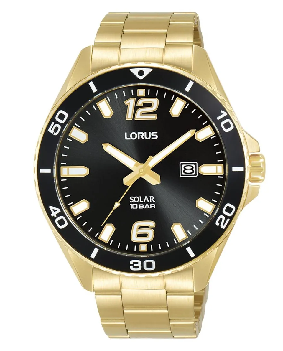 lorus-herrenuhr-analog-quarz-edelstahl-gold image 1
