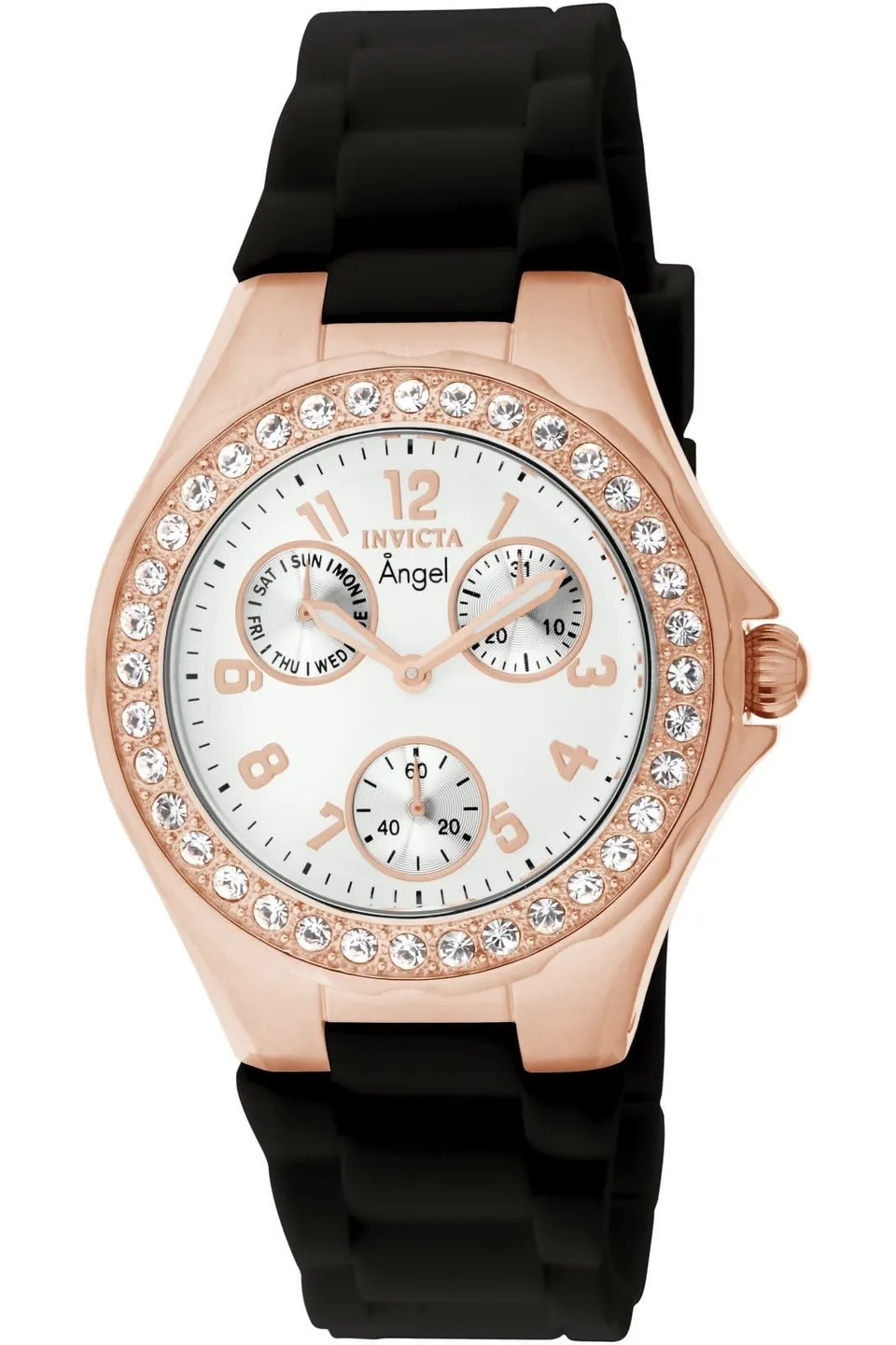 invicta-angel-damenuhr-38mm-ros-gold-schwarz-quarz image 1