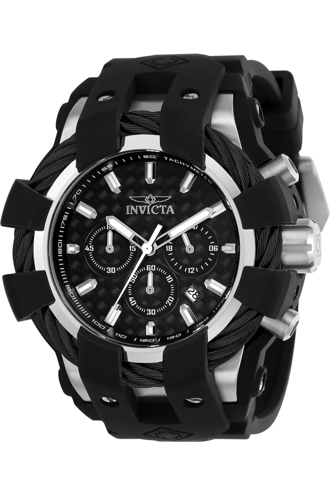 invicta-bolt-herrenuhr-48mm-schwarz-silber-gold-quarz image 7