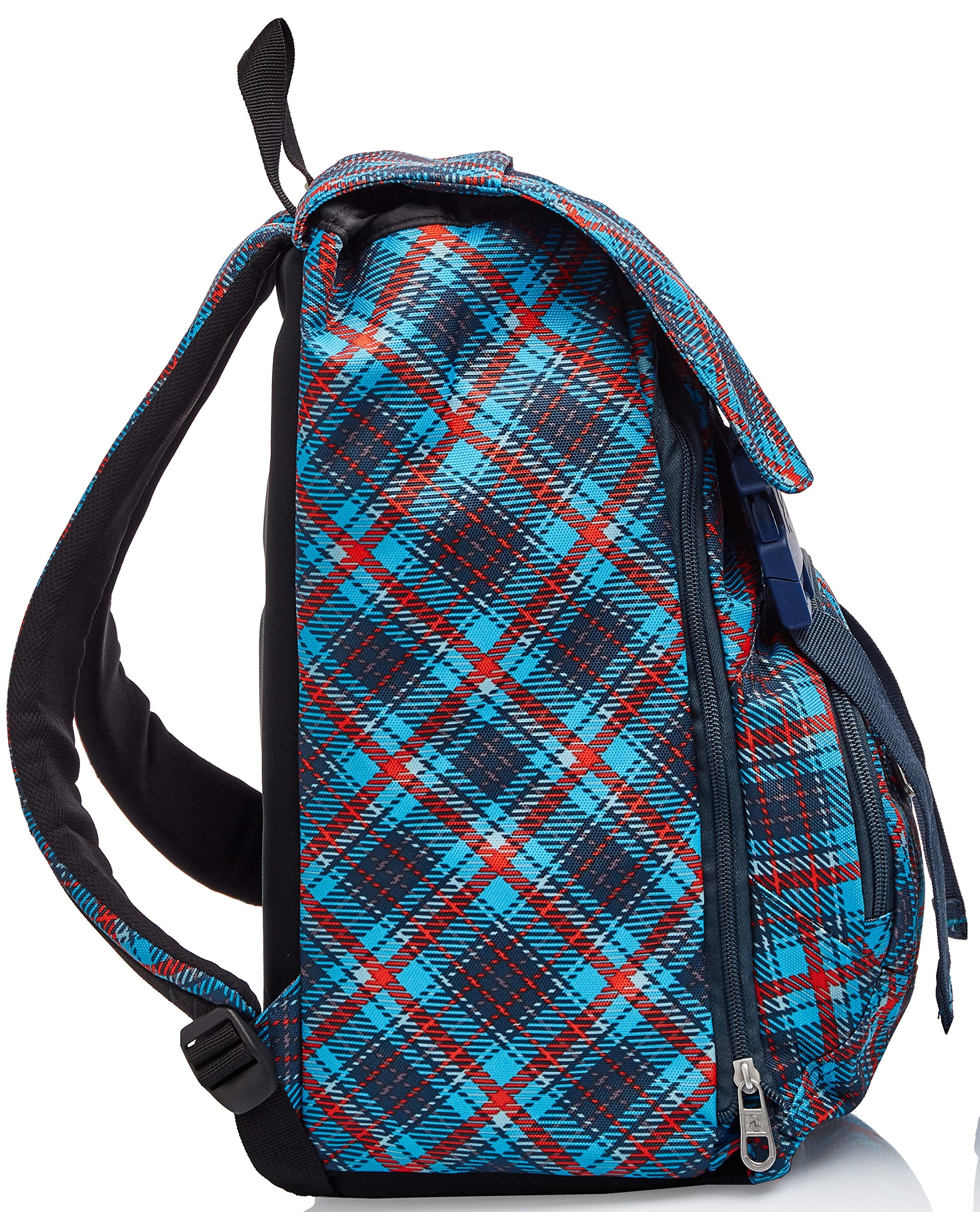 invicta-square-tartan-rucksack-blau-kariert-erweiterbar image 3