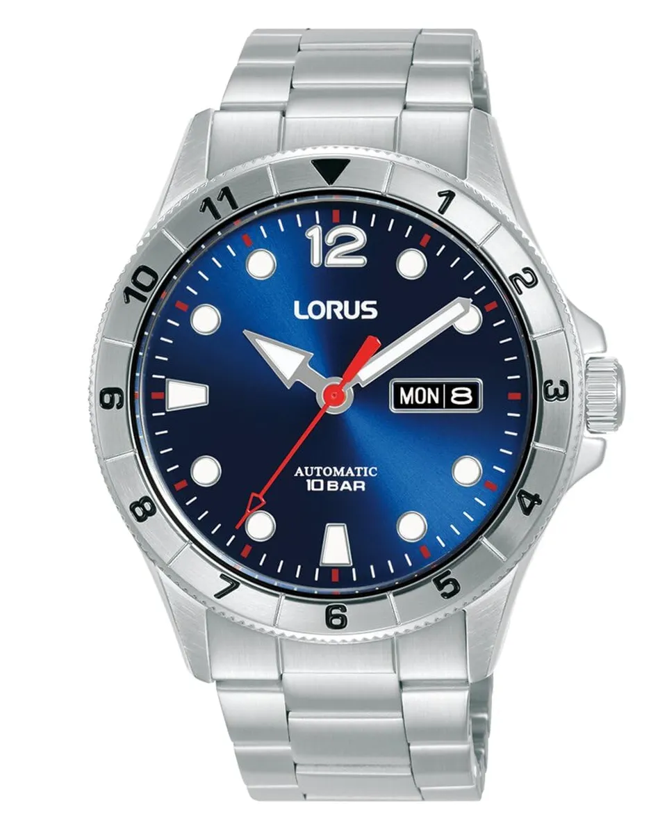 lorus-sport-herrenuhr-automatik-edelstahl-silber-blau image 1