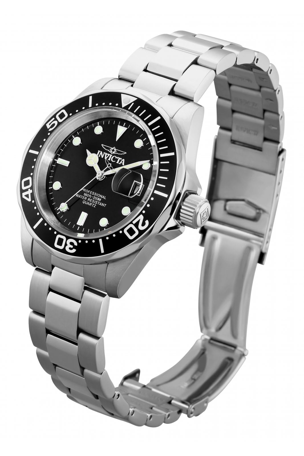 invicta-pro-diver-herrenuhr-40mm-silber-schwarz-quarz image 2