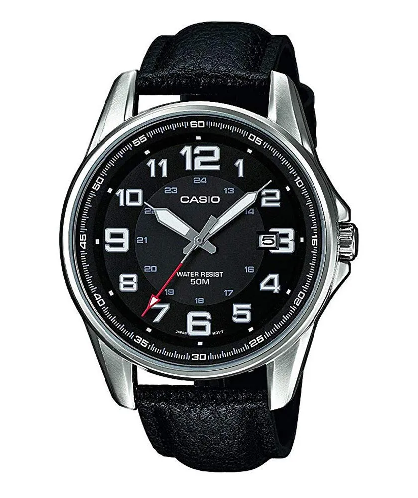 casio-mtp-1372l-1bvef-herren-analog-quarz-leder-schwarz image 1