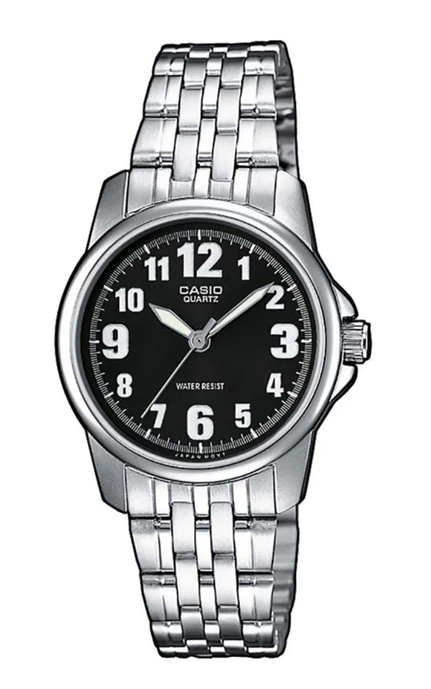 casio-ltp-1260pd-1bef-damen-armbanduhr-analog-edelstahl-schwarz image 1