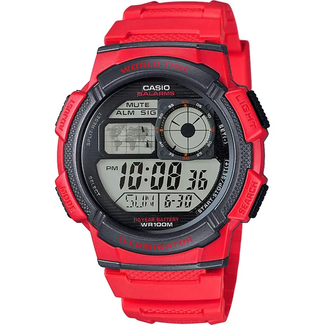 casio-ae-1000w-digitaluhr-rot-retro-quarz-herren image 1