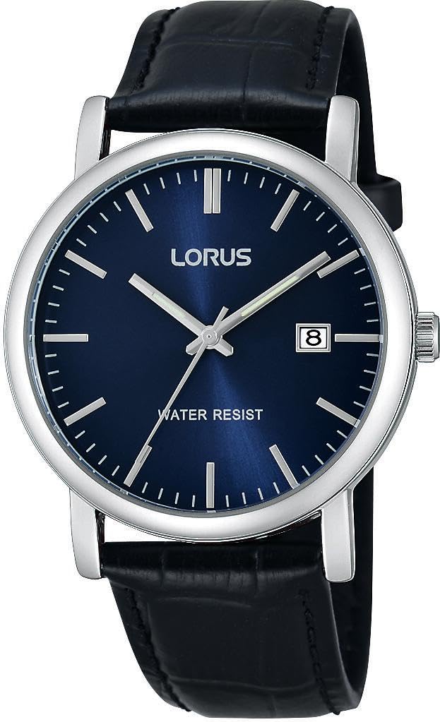 lorus-klassik-herrenuhr-38mm-blau-leder-palladium-quarz image 1