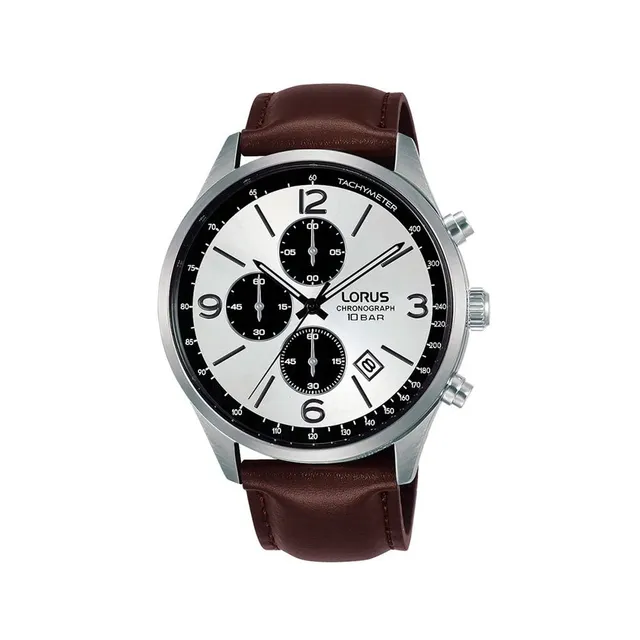 lorus-herrenuhren-analog-quarz-herrenuhr-braun-leder-quarz image 1