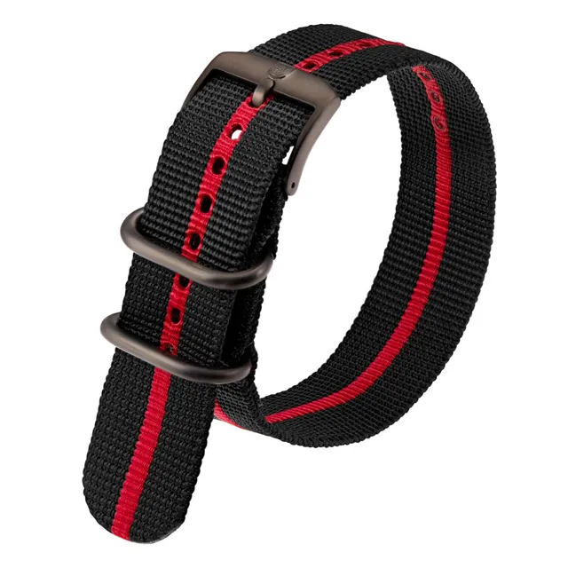luminox-webbing-uhrenarmband-23-mm-schwarz-rot-streifen image 1