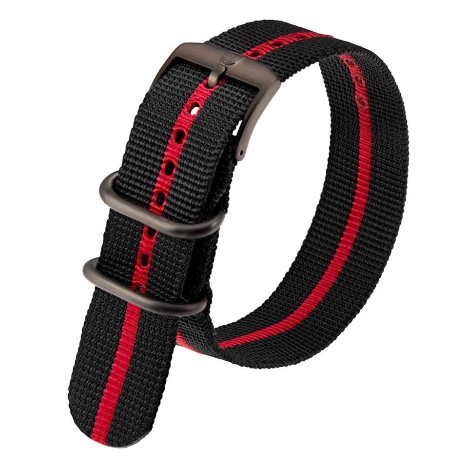 luminox-webbing-uhrenarmband-23-mm-schwarz-rot-streifen image 1