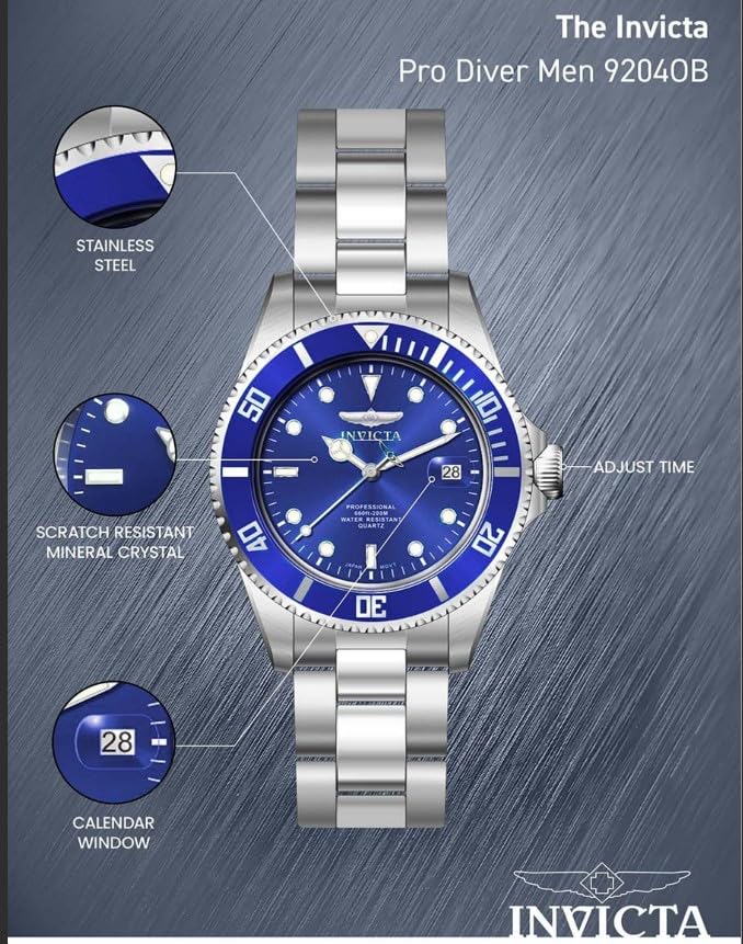 invicta-pro-diver-uhr-37mm-silber-blau-quarz-edelstahl image 6