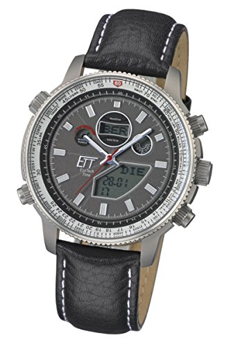 ett-solar-drive-funk-egt-11197-21l-herrenuhr-leder-chrono image 7