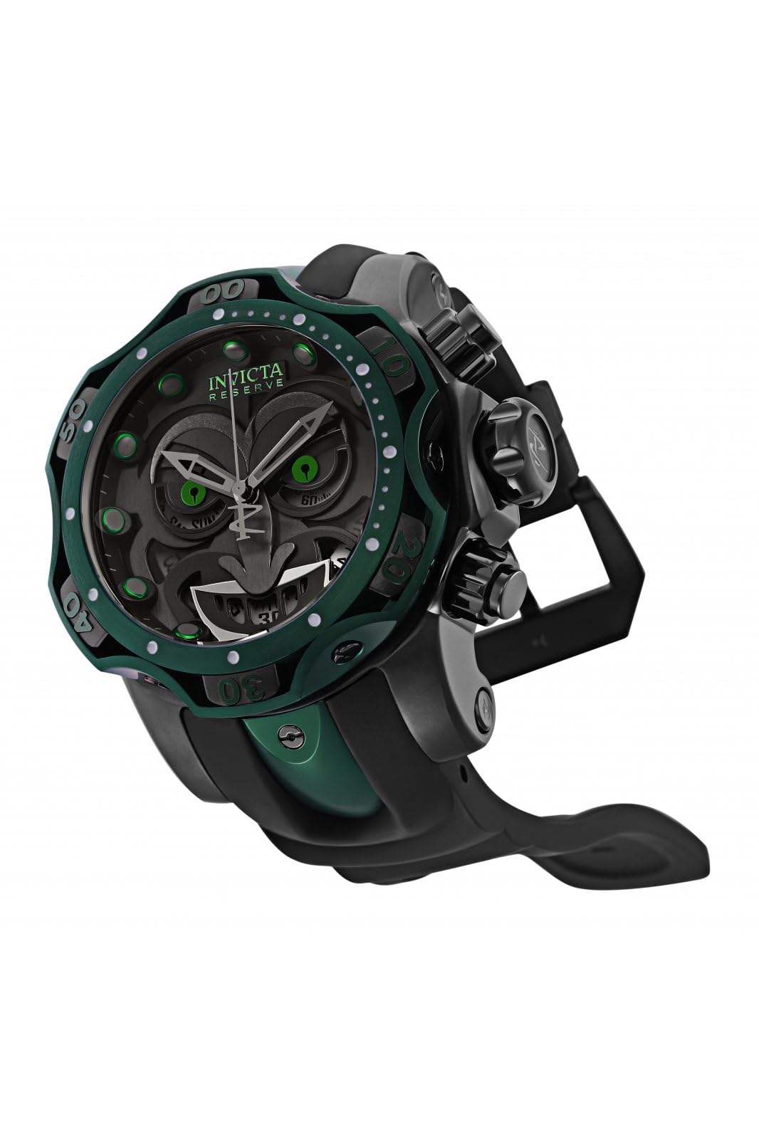 invicta-reserve-30064-joker-herrenuhr-52mm-schwarz-gr-n-silikon image 2