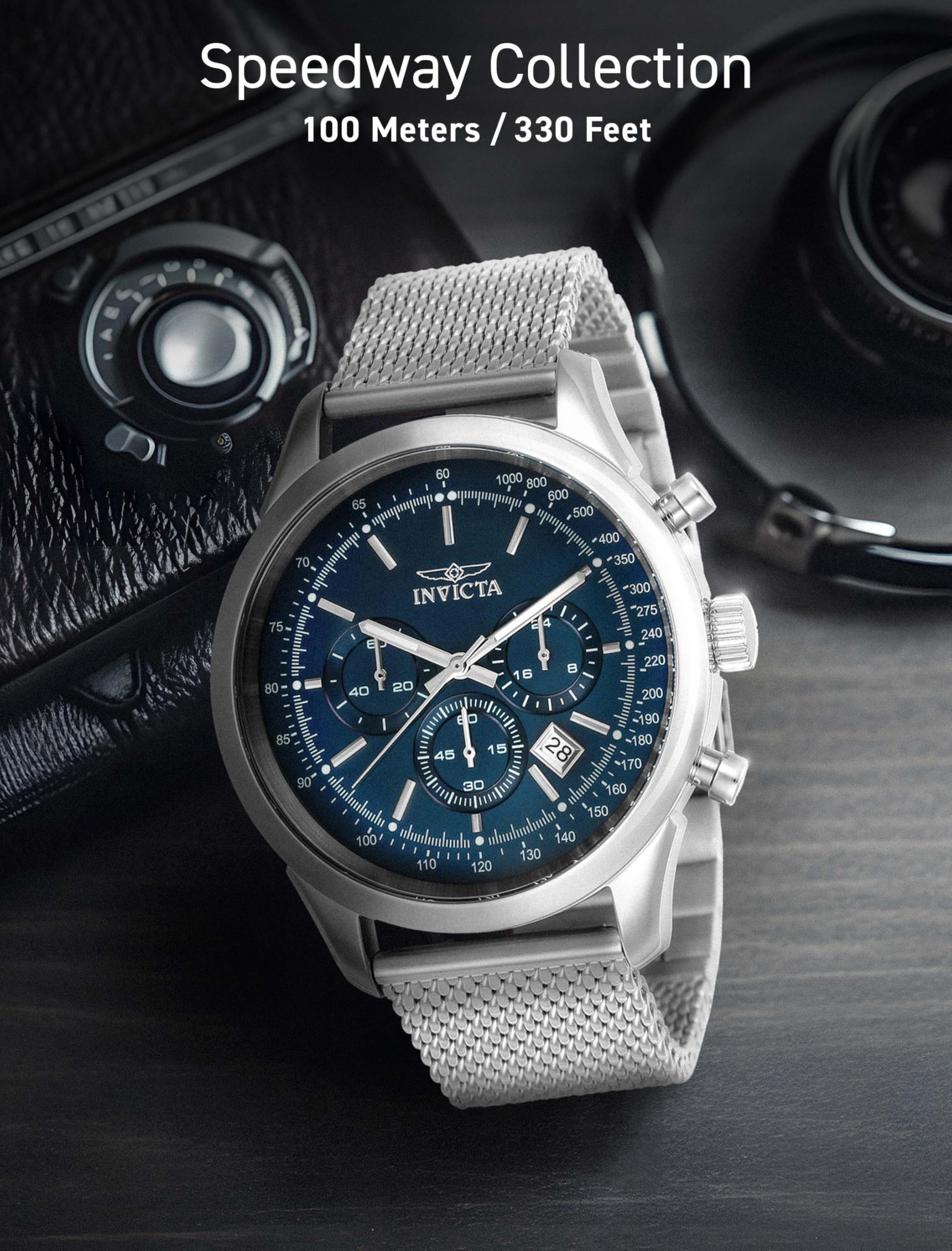 invicta-speedway-herrenuhr-45mm-silber-blau-edelstahl-quarz image 5