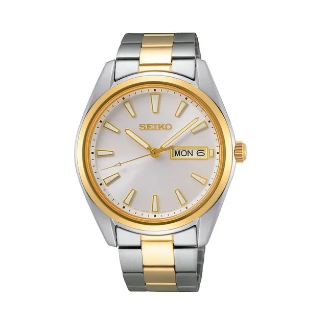 seiko-classic-herrenuhr-sur446p1-quarz-edelstahl-silber-gold image 1
