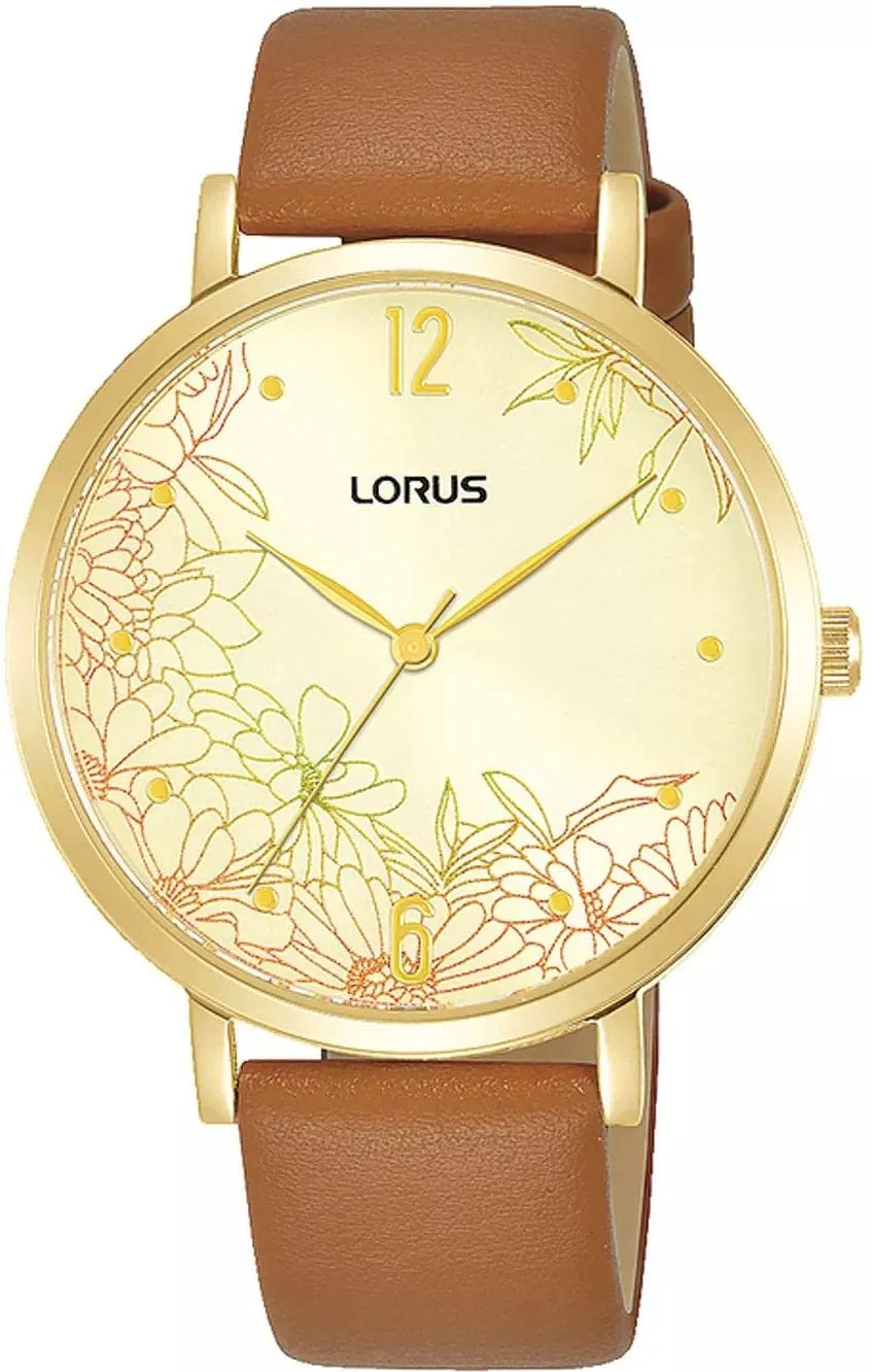 lorus-damenuhren-analog-quarz-damenuhr-braun-leder image 1