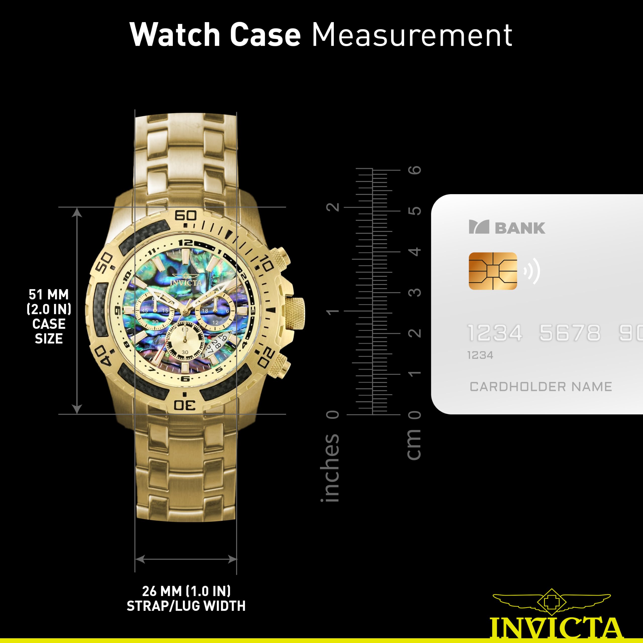 invicta-pro-diver-herrenuhr-51mm-gold-benzin-quarz image 8
