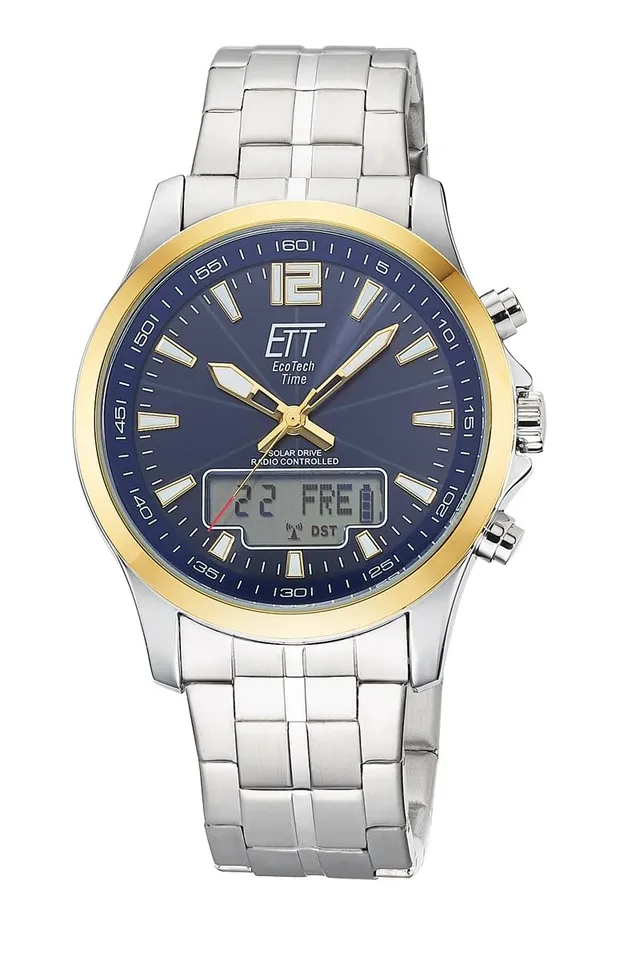 ett-solar-drive-funk-ega-11717-31m-herrenuhr-bicolor-blau image 1
