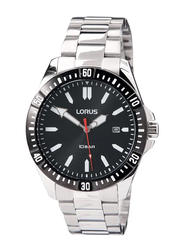 lorus-herrenuhren-analog-quarz-herrenuhr-schwarz-metall image 1