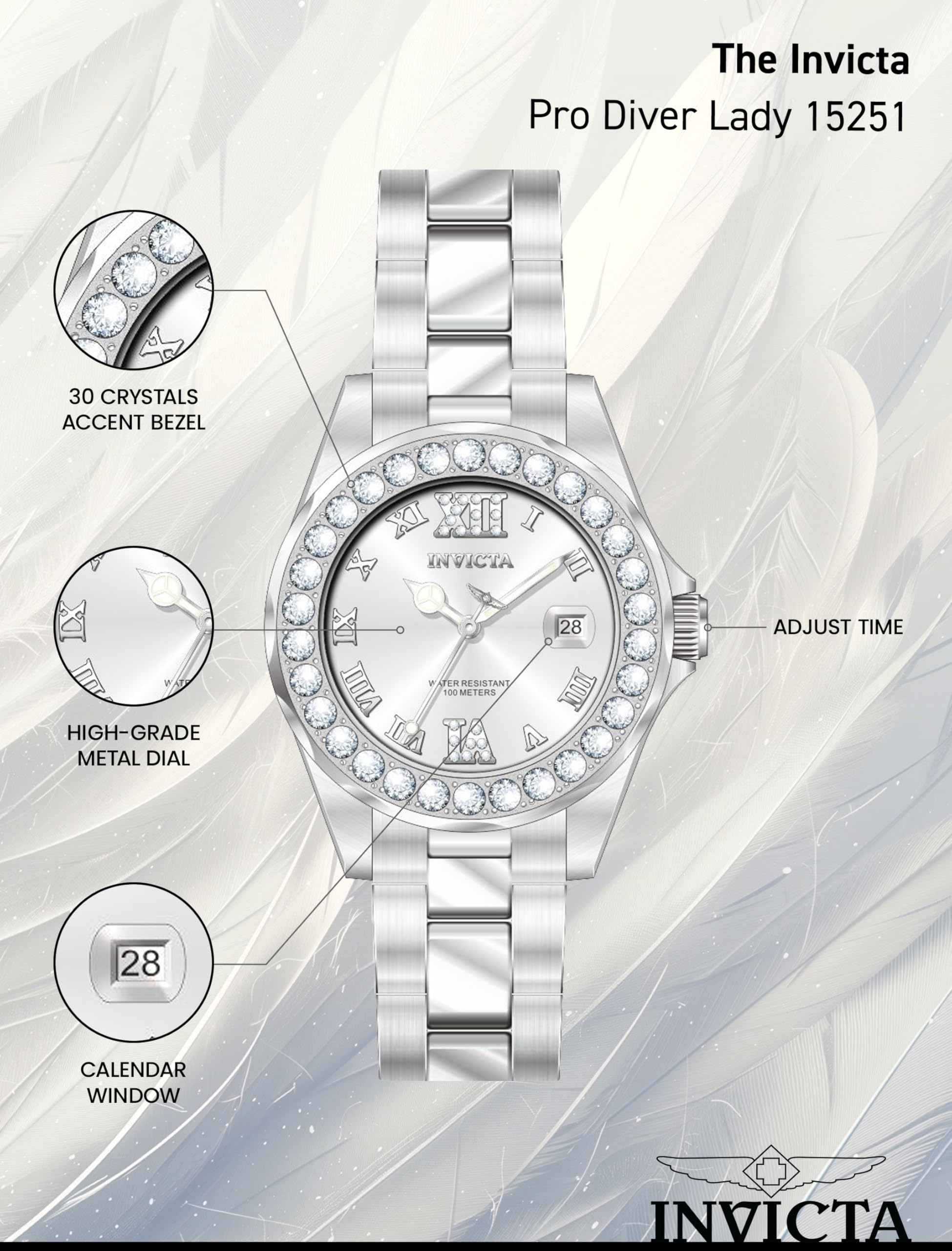 invicta-pro-diver-damenuhr-38mm-silber-edelstahl image 5