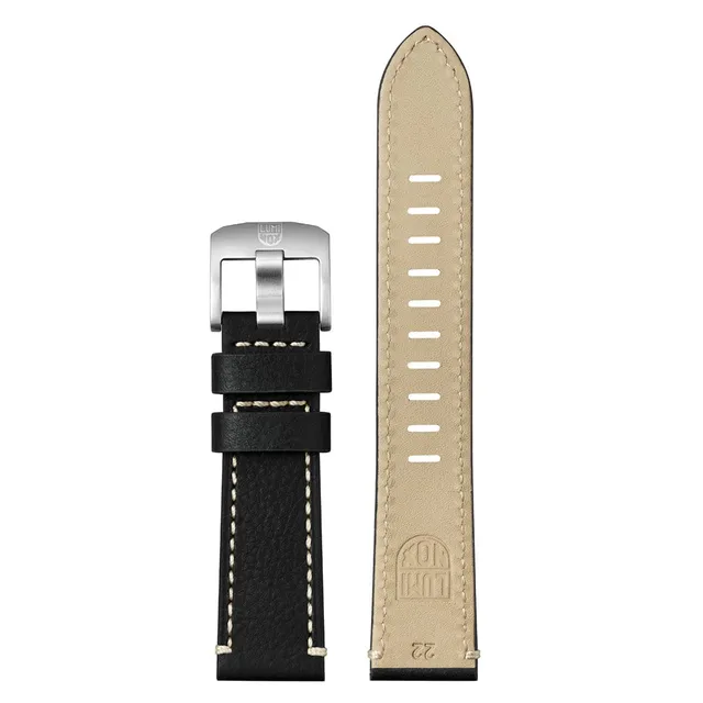 luminox-lederarmband-22-mm-schwarz-mit-heller-naht image 1