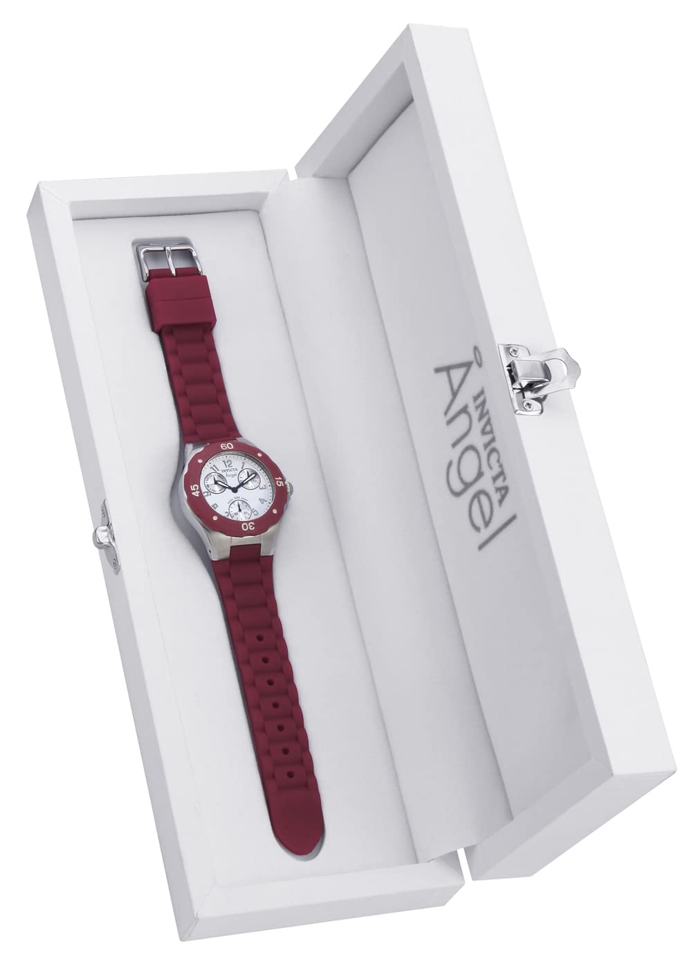 invicta-angel-damen-quarzuhr-38mm-silber-rot image 5