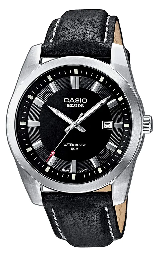 casio-collection-bem-116l-1avef-herrenuhr-leder-schwarz image 1