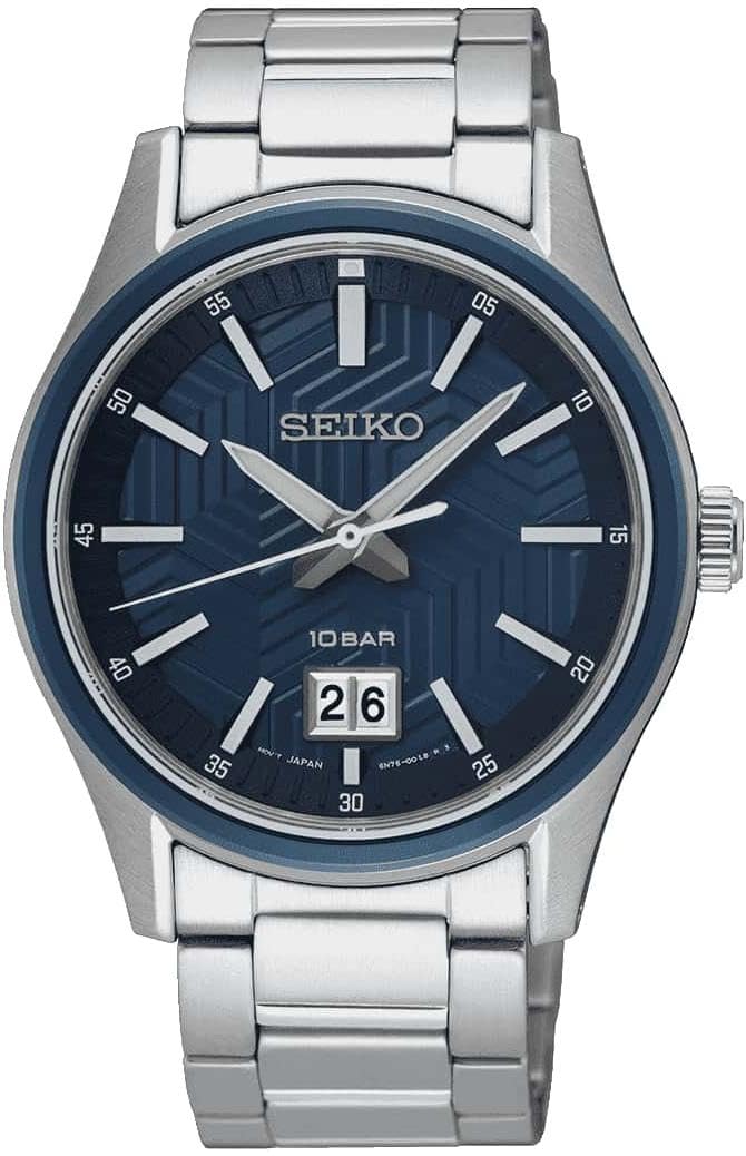 seiko-classic-analog-quarz-herrenuhr-silber-schwarz-edelstahl image 5