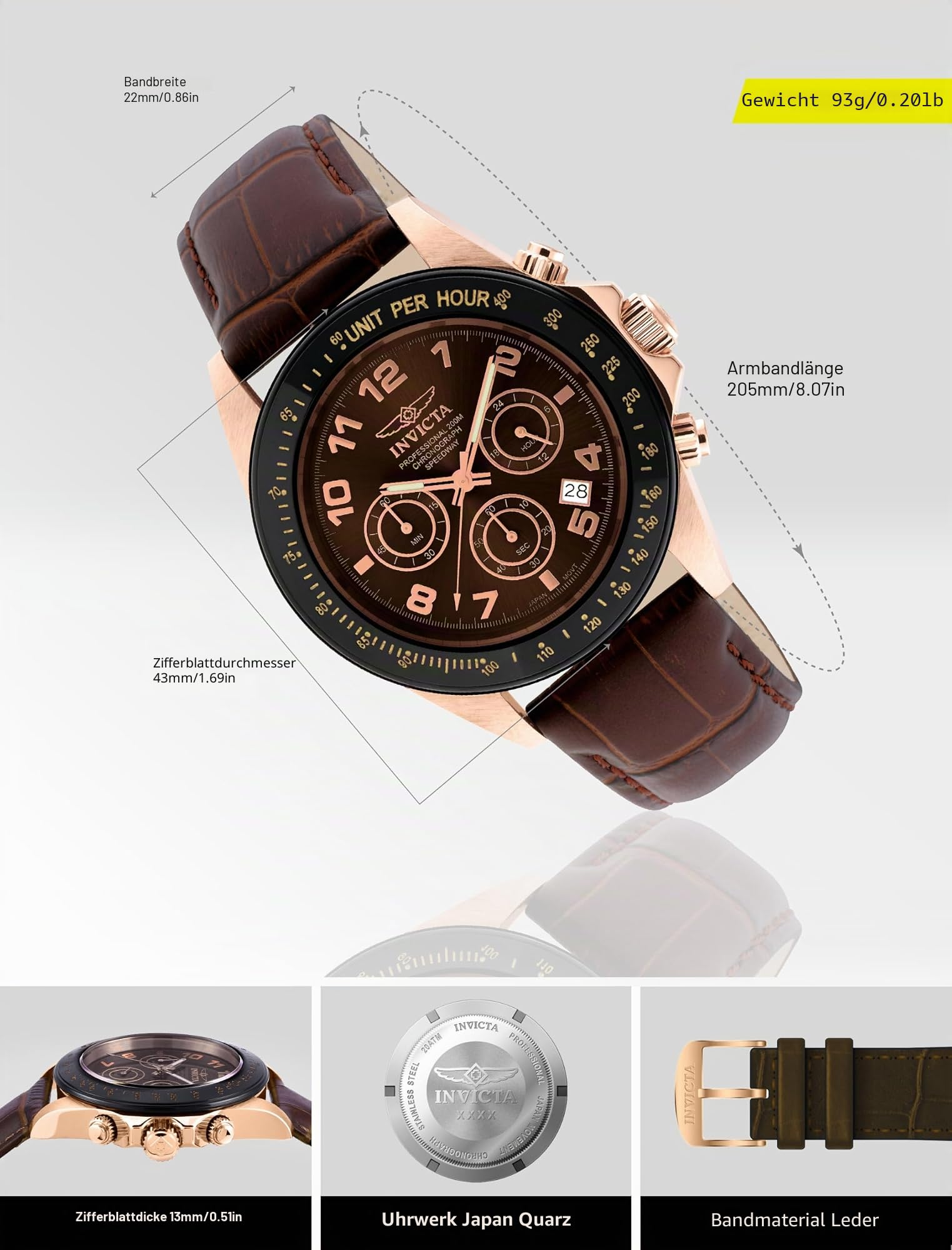 invicta-speedway-10712-herrenuhr-43mm-chronograph image 3